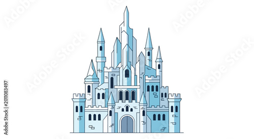 Photos Fantasy Blue Castle Architecture Design.