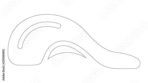 Foto Foot arch support insert line drawing isolated on white background