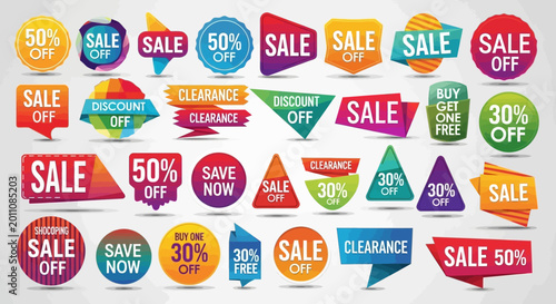 Vászonkép Sale & Discount Tags Collection: 50% Off, Clearance, Buy One Get One Free