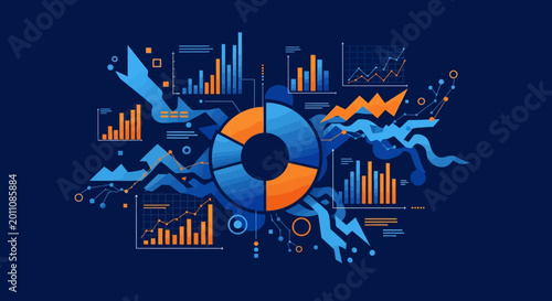 Business data visualization chart graph.