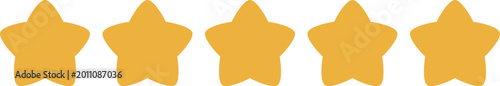 Foto 五つ星のイラスト素材　 評価やレビューのアイコンセット　five star rating icon set yellow stars for customer