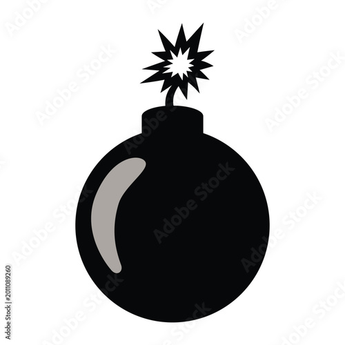 Billede på lærred Bomb Icon Set – Explosion, Danger & Lit Fuse Hazard Symbol Vector Collection