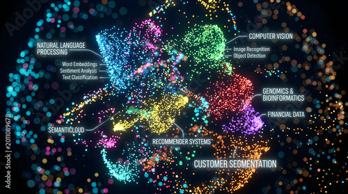 Complex data clustering and machine learning classification semantic cloud
