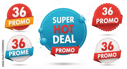 Vászonkép Super Hot Deal Promo 36: Sale Stickers, Badges & Labels Collection