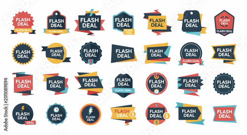 Billede på lærred Flash Sale Badges & Labels Collection - Special Offer, Discount, Retail & Market