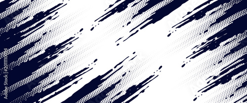 Dots halftone white u0026 blue color pattern gradient grunge texture background. Dots pop art comics sport style vector illustration