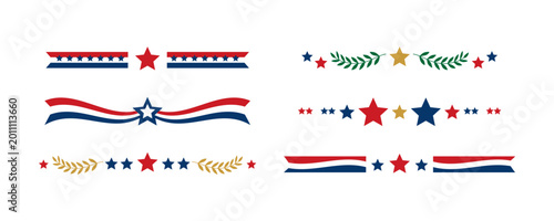 Bild auf Leinwand Patriotic dividers and borders set
