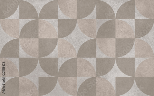 Modern seamless geometric pattern with natural textures: marble, wood, stone, cement, terrazzo. Ideal for interior design, wallpaper, packaging, textiles, tiles, and parquet flooring.