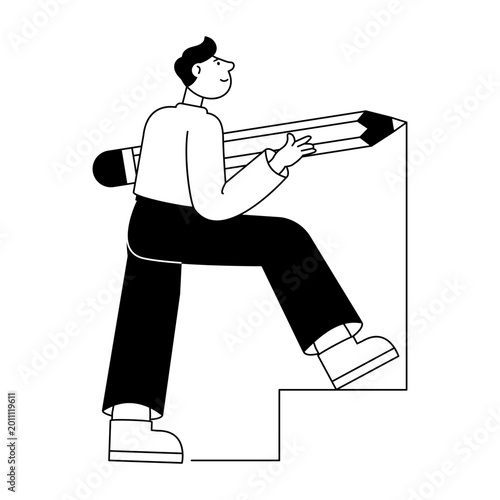 Glyph style illustration depicting of personal development