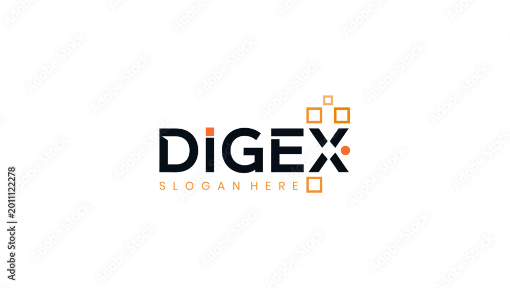 Naklejka premium Digex Minimalist Modern Lettermark Logo Design