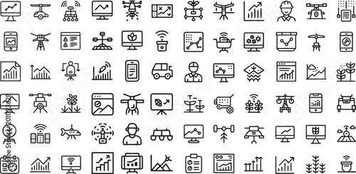 Foto An array of meticulously designed minimalist icons