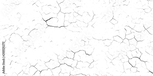 Bild auf Leinwand Cracked surface texture with grunge effect on white background for design and de