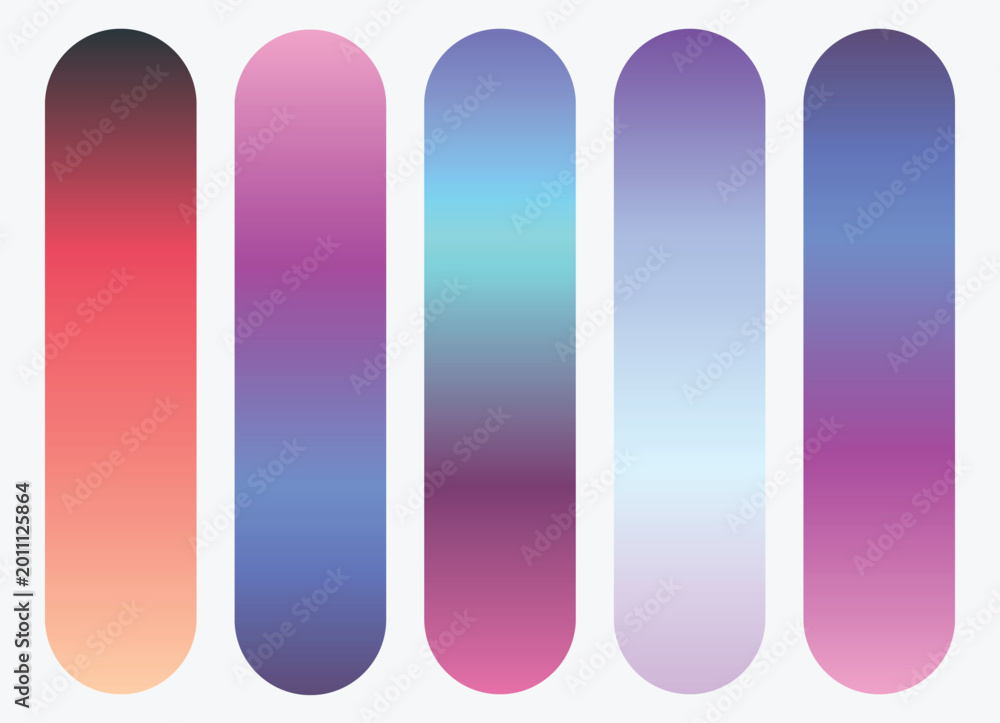 Fototapeta premium Vector colorful gradient collection. Colorful Gradient Rounded Bars Set – Modern Abstract UI Elements Collection