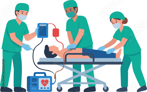Medical team emergency response Illustration