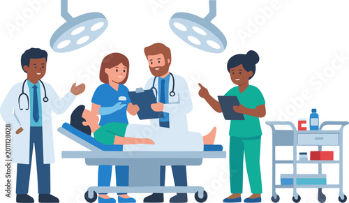 Medical team emergency response Illustration