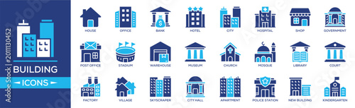 Bild auf Leinwand Building icon set