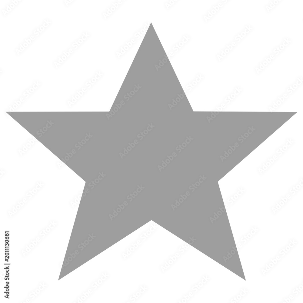 Fototapeta premium Gray Star Icon PNG – Simple Bold Symbol for Rating, Achievement and Success Design