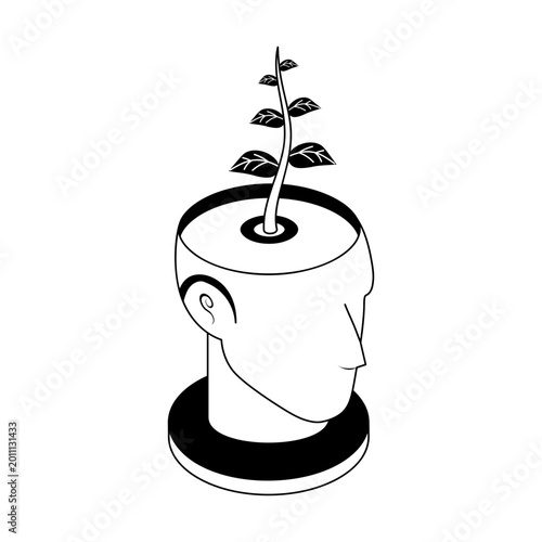 Isometric style illustration showing a growth mindset