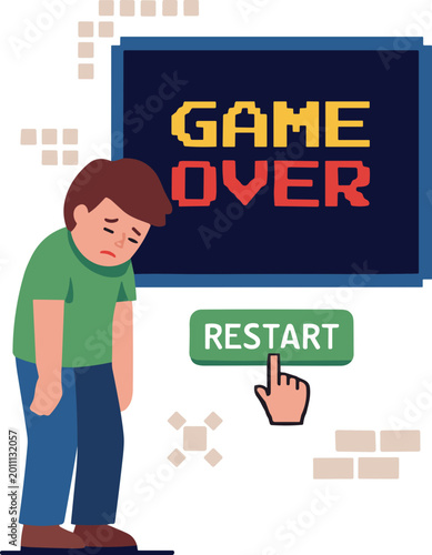 Retro arcade gaming items Illustration