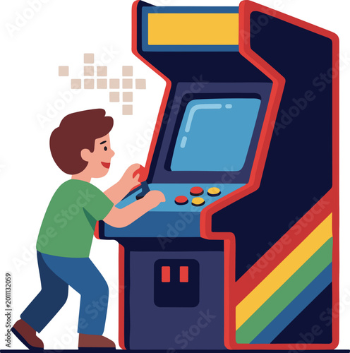 Retro arcade gaming items Illustration