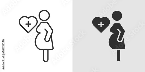 Foto Pregnancy Care Icon representing maternal health support, prenatal care, monitoring, and wellness practices to ensure the safety of both mother and baby