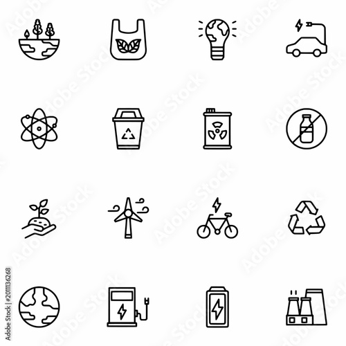 set of icons ecology