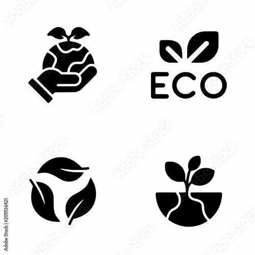 set of ecology icons
