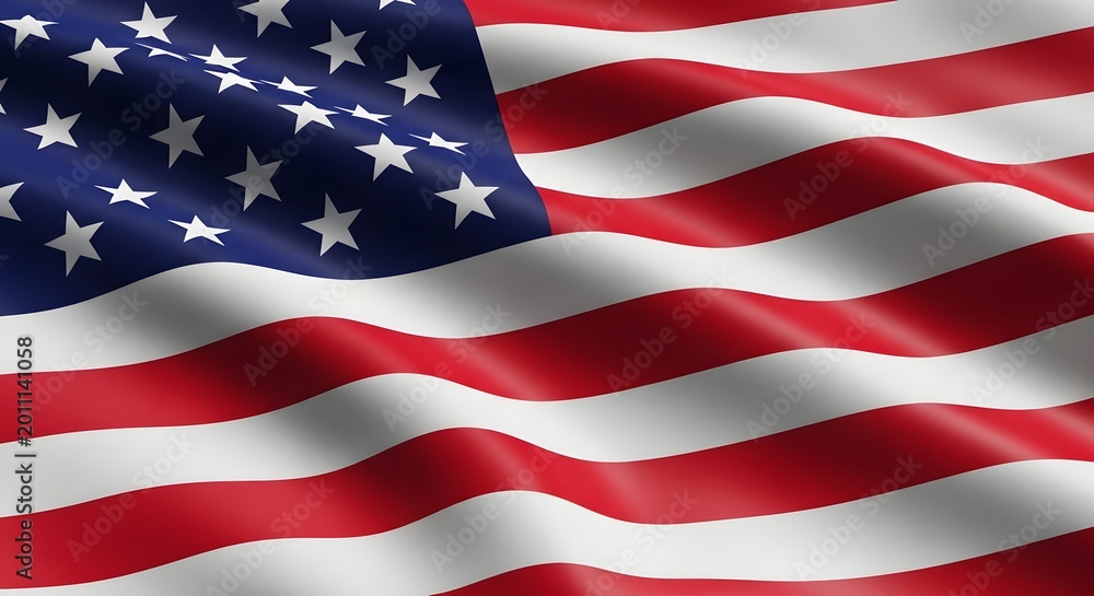 Obraz premium Waving american flag background