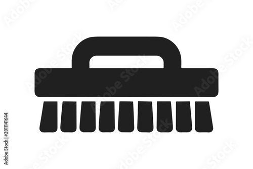 Scrub brush cleaning tool solid black icon vector illustration
