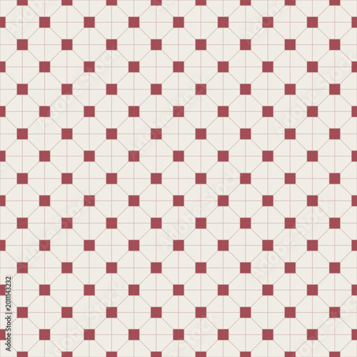 Canvas Print Red square floor  in honghong style pattern