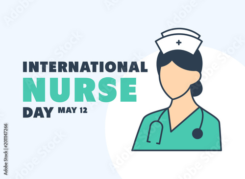 Flat design vector of International Nurse Day on may 12. Banner, card and background.