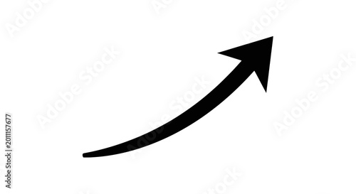 Schilderij op canvas Black Arrow Pointing Upward Directional Symbol.