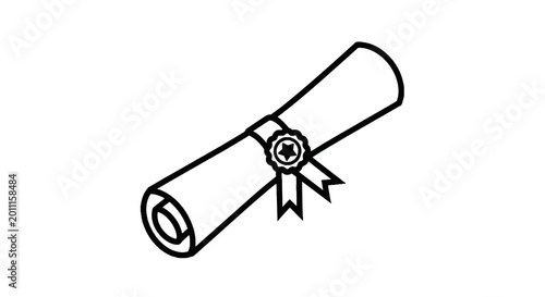 Foto Certificate diploma award scroll document.