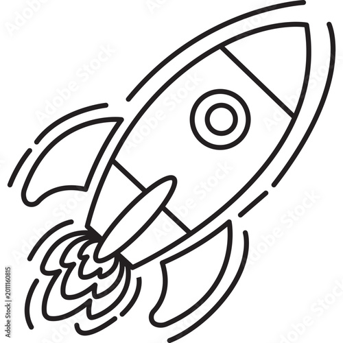 Hand Drawn Rocket Doodle