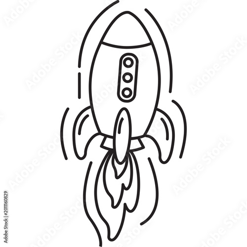 Hand Drawn Rocket Doodle
