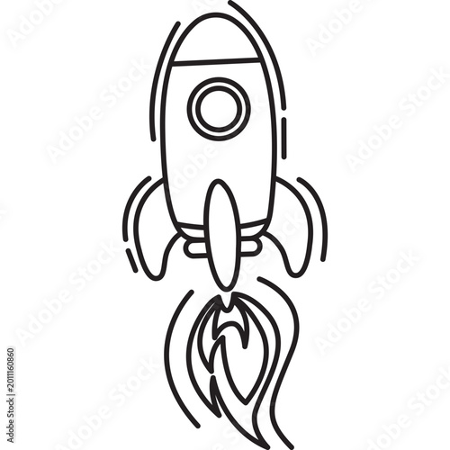 Hand Drawn Rocket Doodle