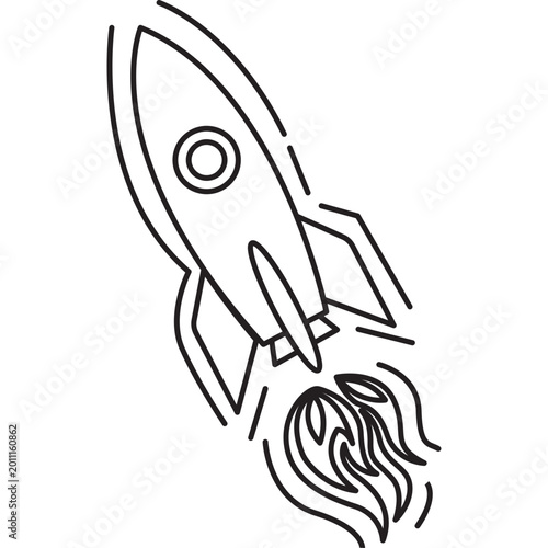 Hand Drawn Rocket Doodle
