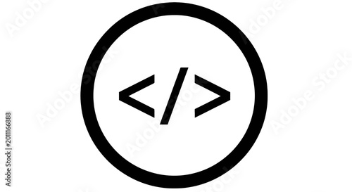 Free Download Black Code Symbol in Circle. - GFXLoad