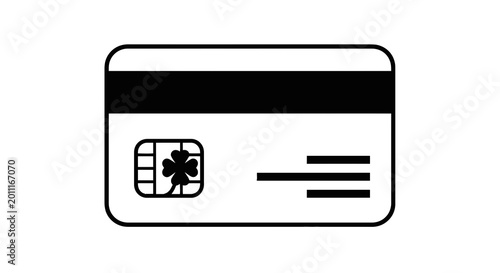Photos Credit card with chip and lines.