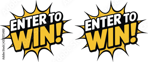 Fotografie Enter to win banner, modern promotional background template for sweepstakes contest entry and digital marketing campaigns