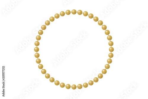 Foto Luxury gold bead bracelet circle frame on transparent background
