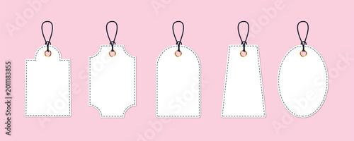 Schilderij op canvas Blank clothing hang tag label set