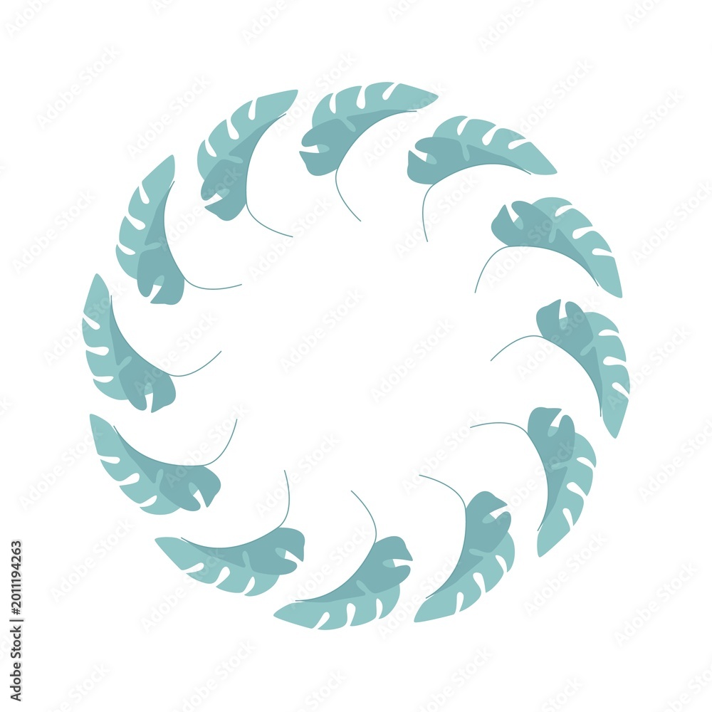 Obraz premium Blue-Green Monstera Wreath