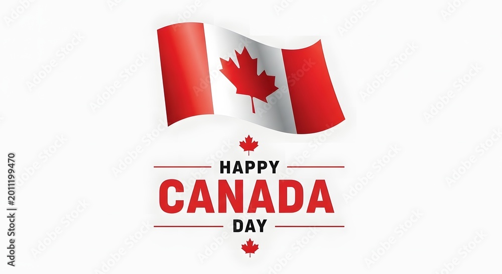 Obraz premium Happy canada day celebration with canadian flag