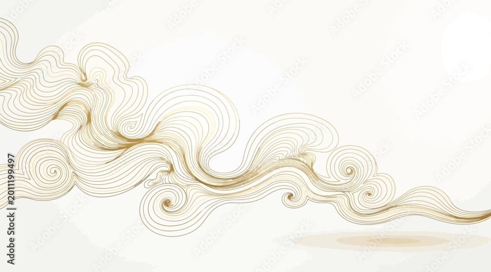 Fototapeta premium Abstract golden swirling lines