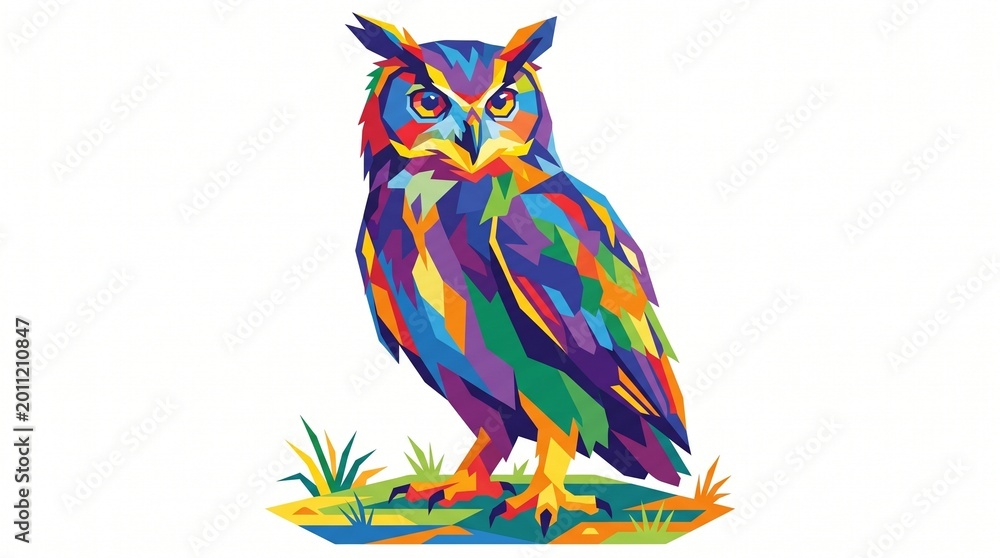 Naklejka premium illustration of a colorful owl