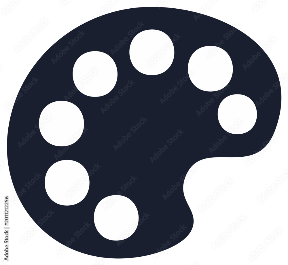 Fototapeta premium Artist Palette Icon With Multiple Color Spots Representing Creativity and Art