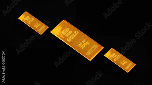 gold bar rotates on black blackground