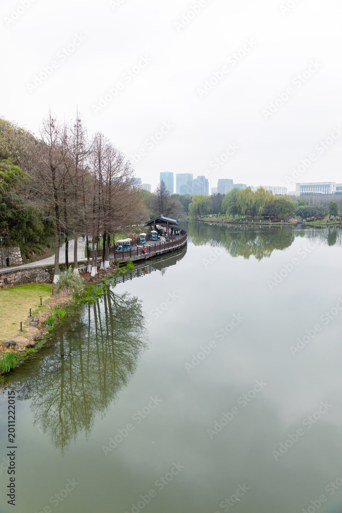 Fototapeta premium Chinese garden landscape in spring