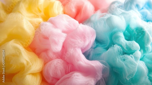 Abstract background of colorful soft cotton candy textures